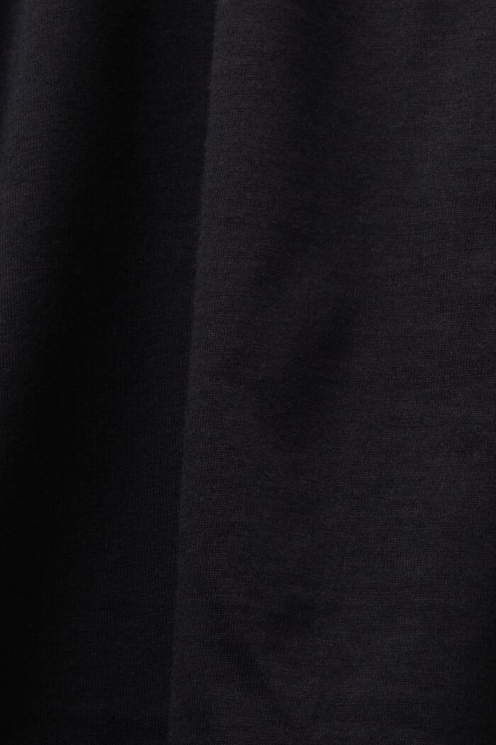T-Shirt aus Pima-Baumwolle mit Logostickerei, BLACK, detail image number 5