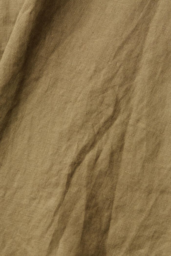 Bluse aus 100% Leinen, KHAKI GREEN, detail image number 4