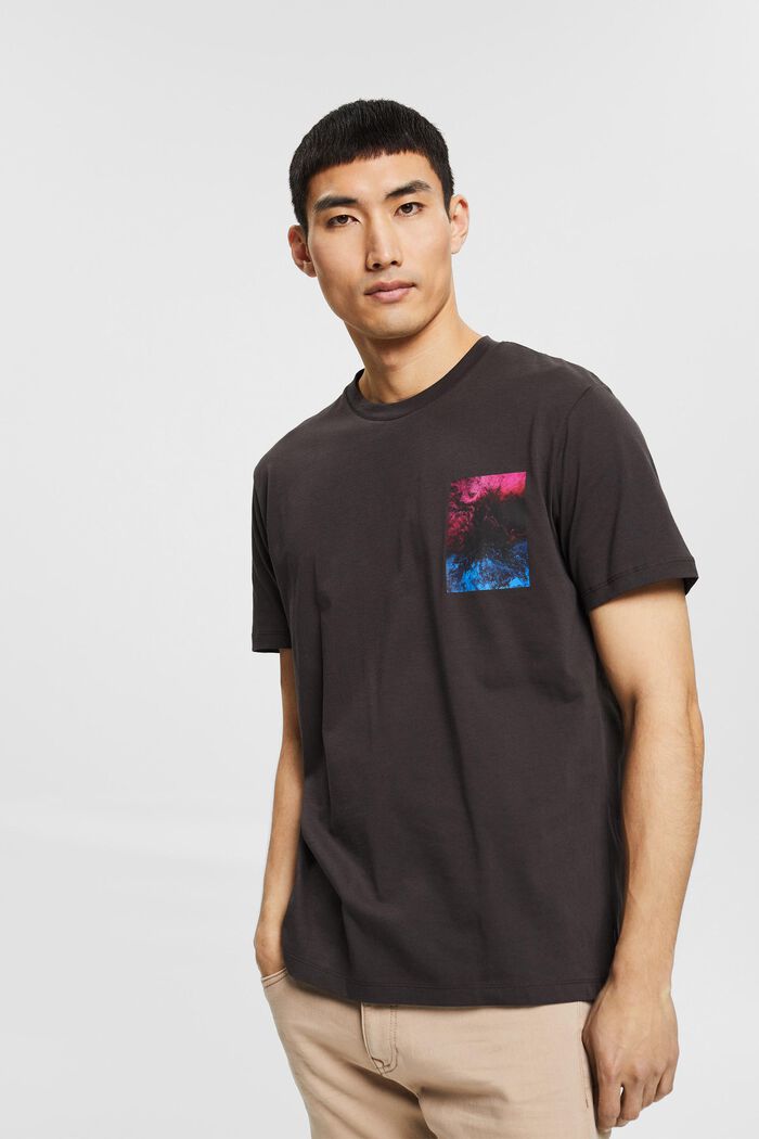 Jersey-T-Shirt mit Print, 100% Bio-Baumwolle, BROWN, detail image number 0