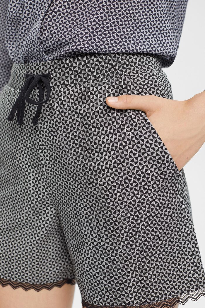 Jersey-Shorts mit Print, BLACK, detail image number 2