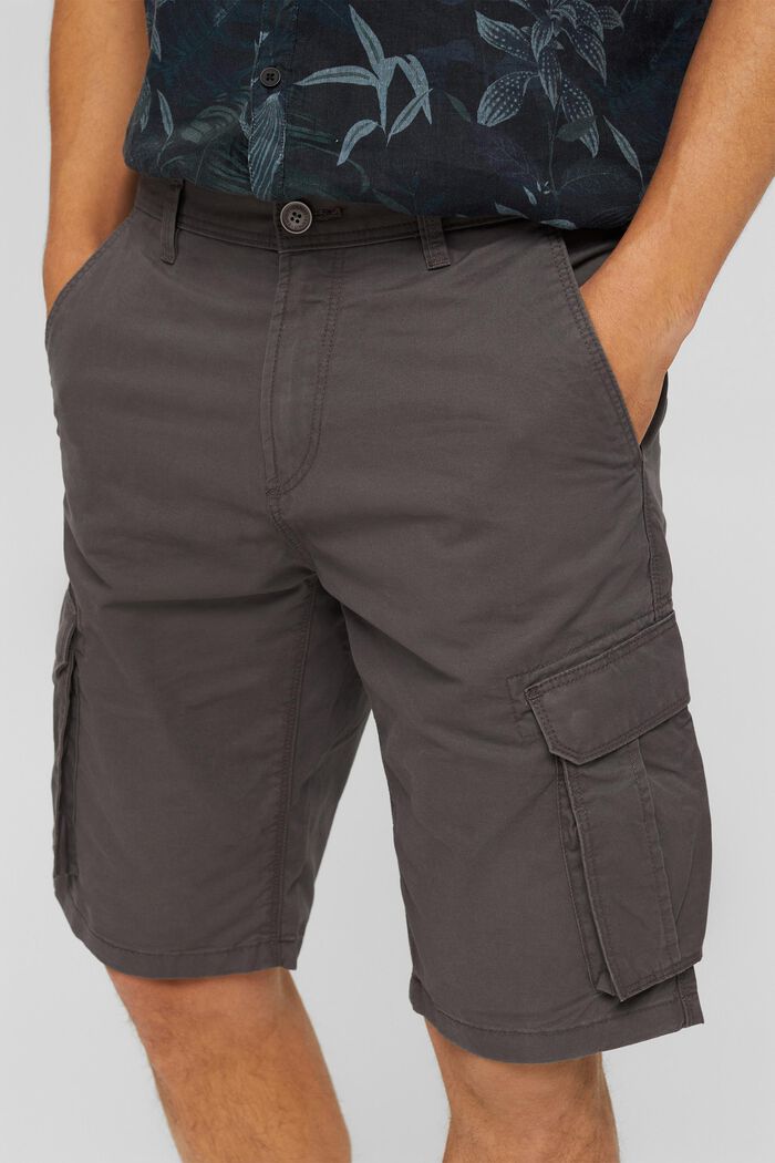 Cargo-Shorts aus 100% Baumwolle, DARK GREY, detail image number 2