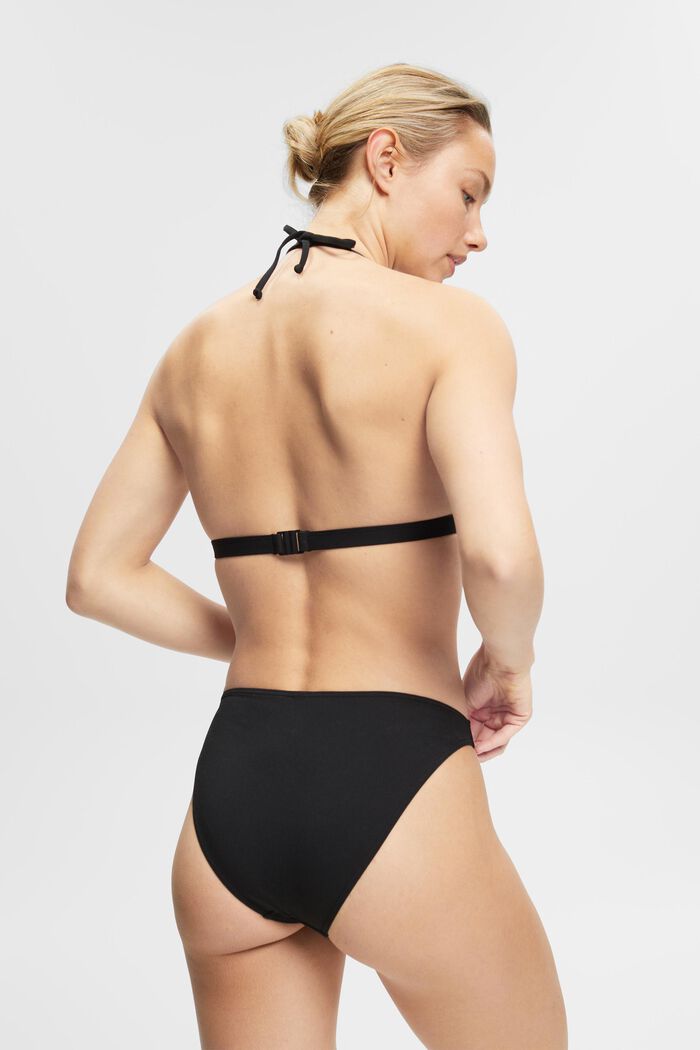 Strukturierte Bikinihose mit hohem Beinausschnitt, BLACK, detail image number 2