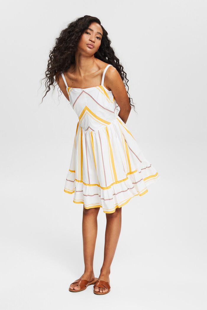 Kleid mit mehrfarbigem Streifenmuster, OFF WHITE, detail image number 6