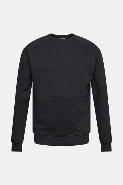 Sweatshirt mit Struktur, BLACK, overview