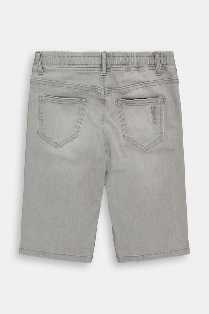 Jeans-Bermudas mit elastischem Bund, GREY MEDIUM WASHED, detail image number 1