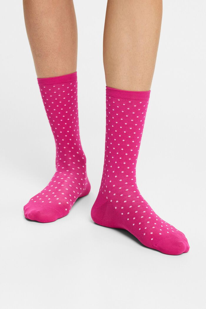 2er-Set Socken mit Polka Dots, Bio-Baumwolle, ROSE / PINK, detail image number 1