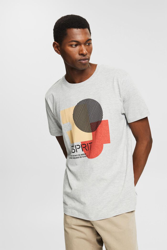 Men T-Shirts & Langarmshirts | Jersey-T-Shirt mit Print, Bio-Baumwoll-Mix - YO96172