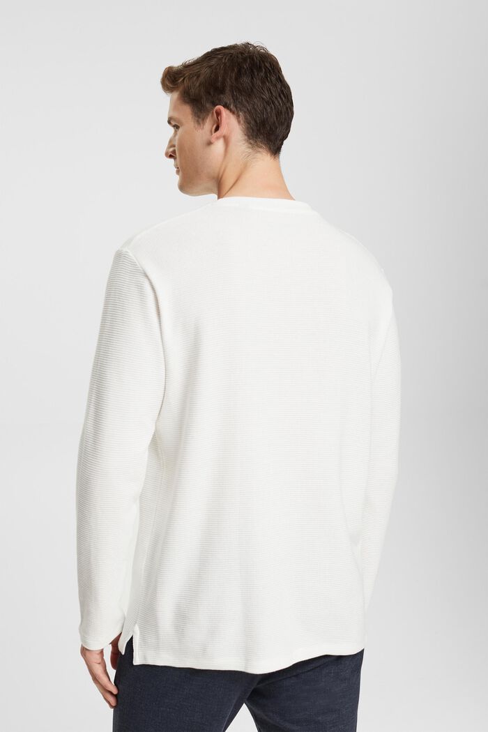 Texturiertes Longsleeve, OFF WHITE, detail image number 3