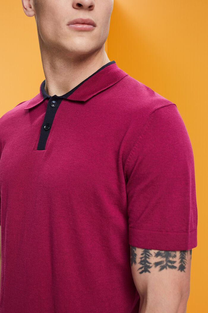 Poloshirt mit TENCEL™ und nachhaltiger Baumwolle, DARK PINK, detail image number 2