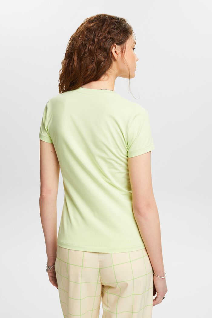 Jersey-T-Shirt mit V-Ausschnitt, PASTEL GREEN, detail image number 2