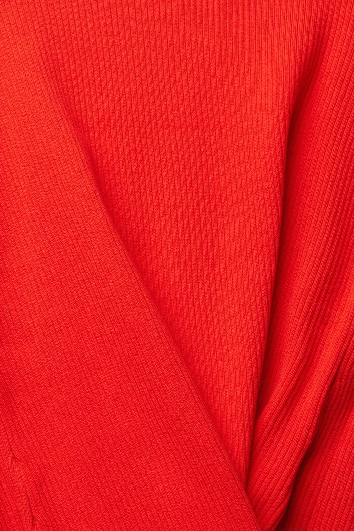 Pullover in gerippter Optik, RED, detail image number 1