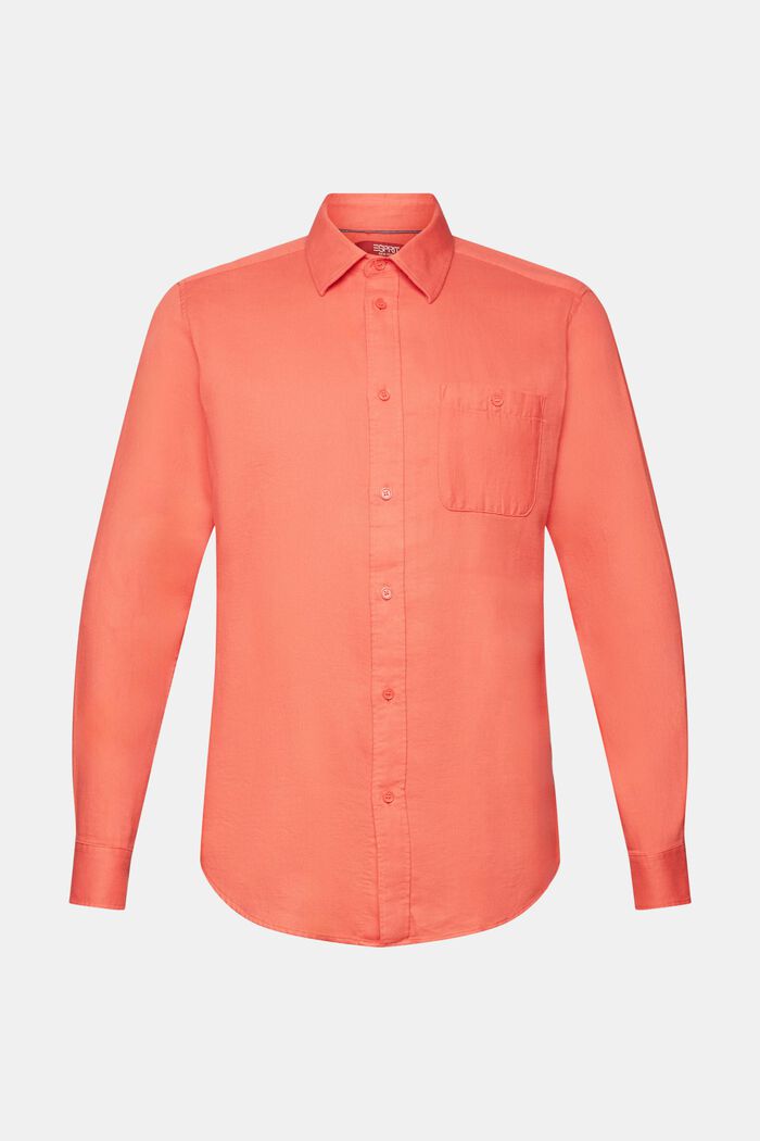 Schmales, strukturiertes Hemd, 100 % Baumwolle, CORAL RED, detail image number 6