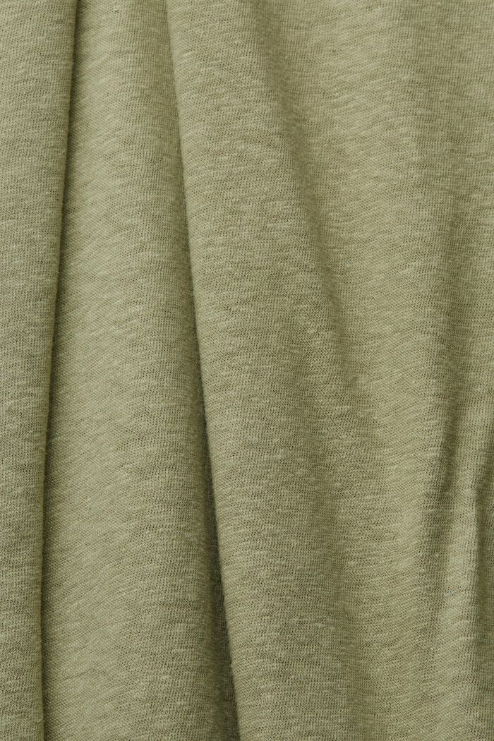 Mit Leinen: Shirtkleid in Midilänge, LIGHT KHAKI, detail image number 4