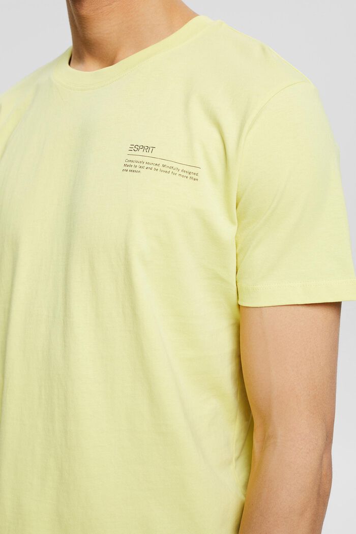 Jersey-T-Shirt mit Print, 100% Bio-Baumwolle, NEW YELLOW, detail image number 1