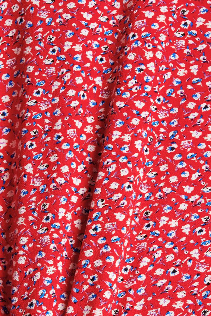 Bluse mit Rüschenkante, LENZING™ ECOVERO™, RED, detail image number 4