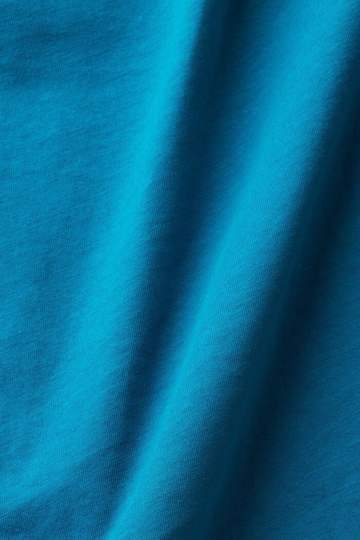 T-Shirt mit Blumen-Print, TEAL BLUE, detail image number 4