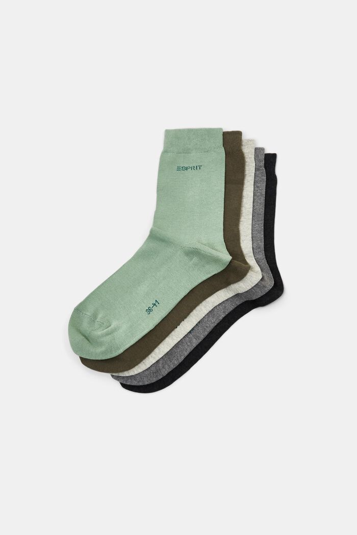 5er-Pack Socken, Organic Cotton, GREY/GREEN, detail image number 1
