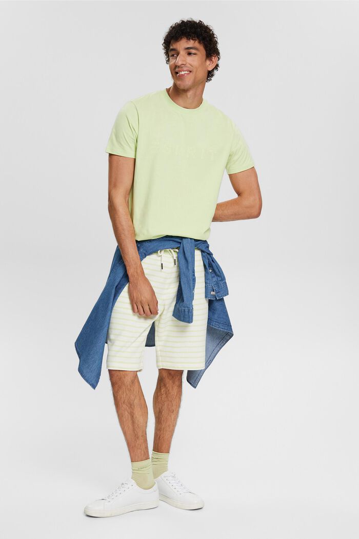 Recycelt: Sweat-Shorts mit Streifen, LIGHT GREEN, detail image number 0