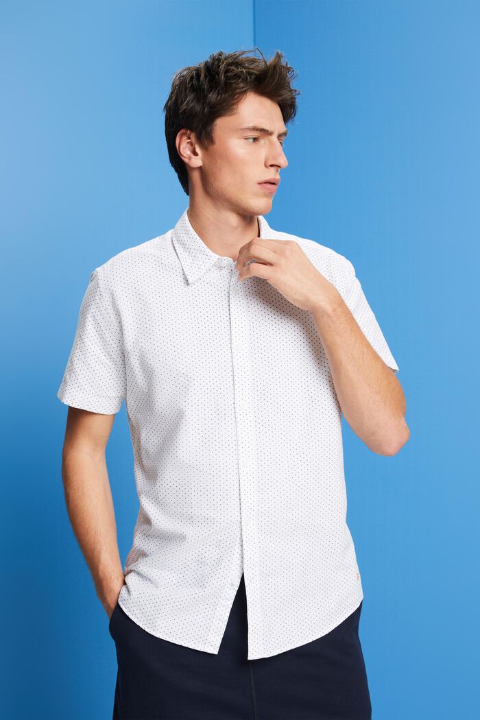 Button-Down-Hemd mit Print, WHITE, detail image number 0