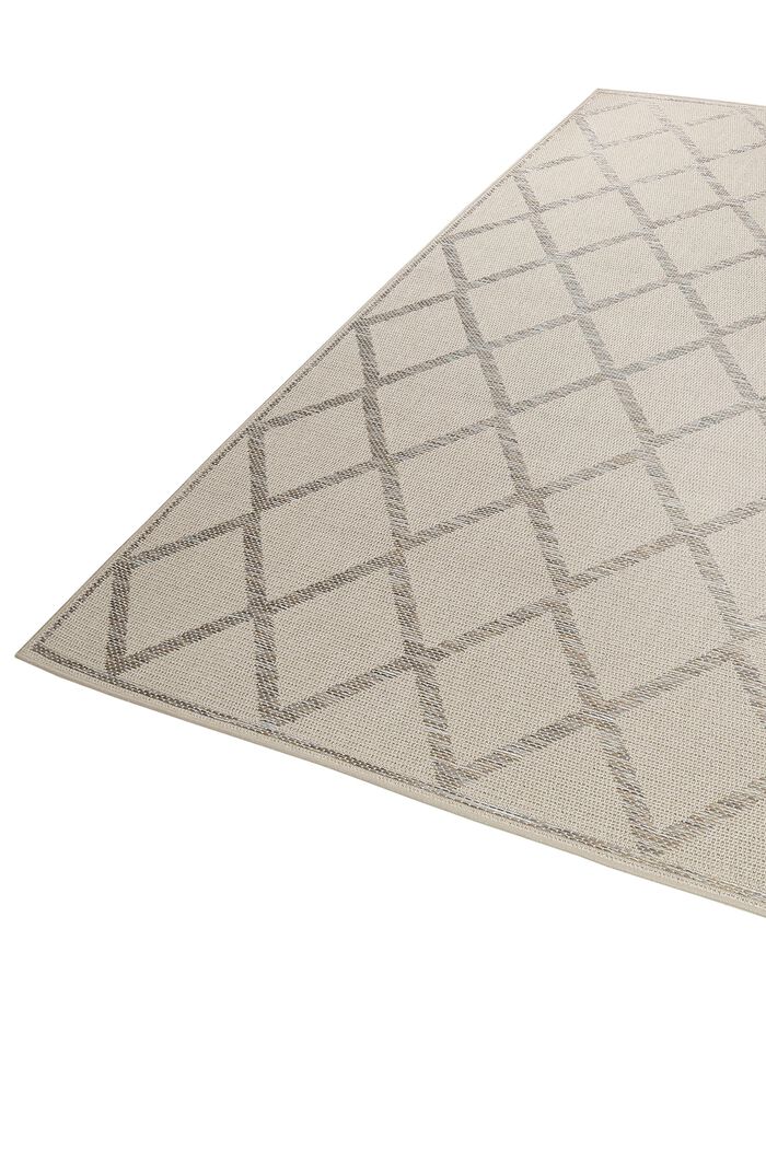 Outdoor-Teppich mit Rauten-Muster, BEIGE / SILVER, detail image number 4