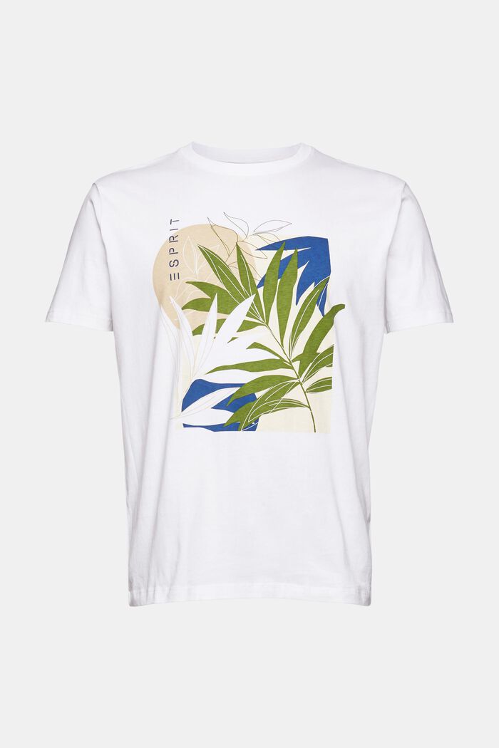 Jersey-T-Shirt mit Pflanzen-Print, WHITE, detail image number 7
