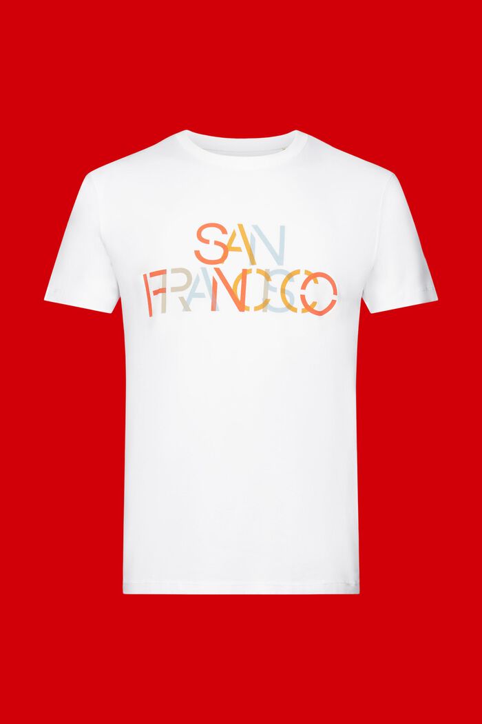 T-Shirt mit Frontprint, 100% Baumwolle, NEW WHITE, detail image number 6