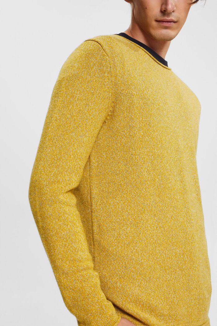 Melierter Pullover, DUSTY YELLOW, detail image number 2