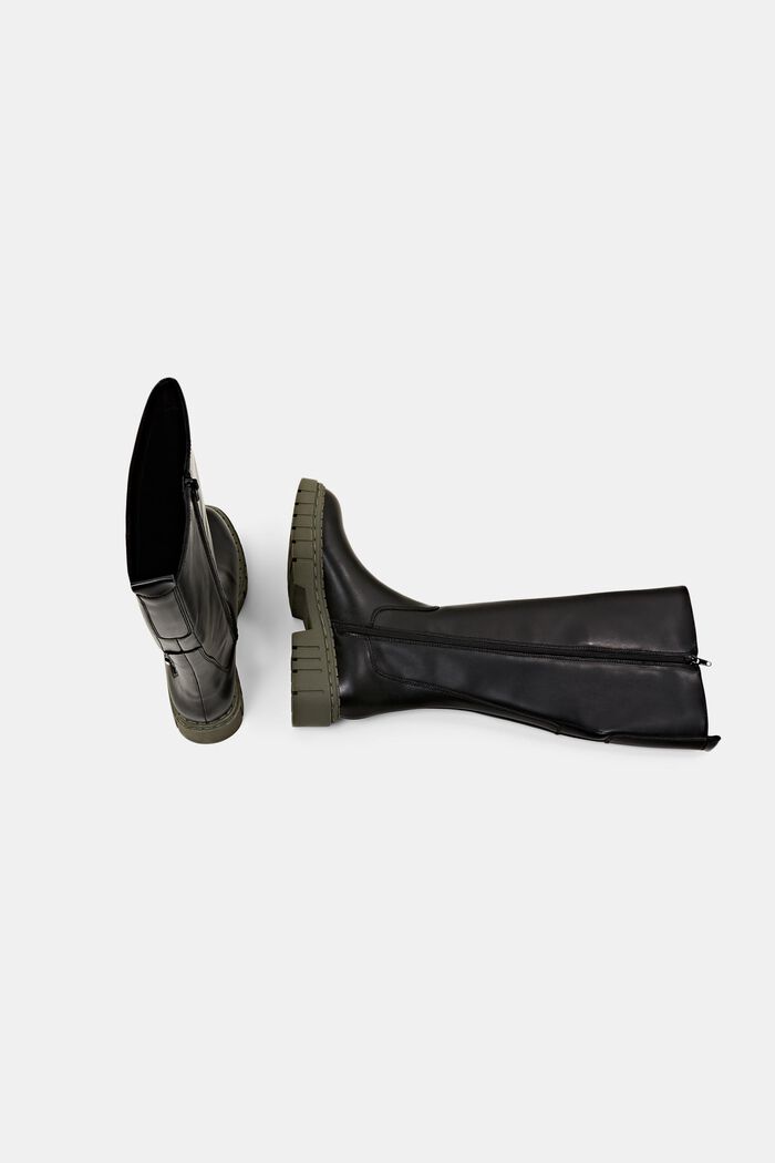 Vegan: Plateau-Boots aus Fake-Leather, BLACK, detail image number 4