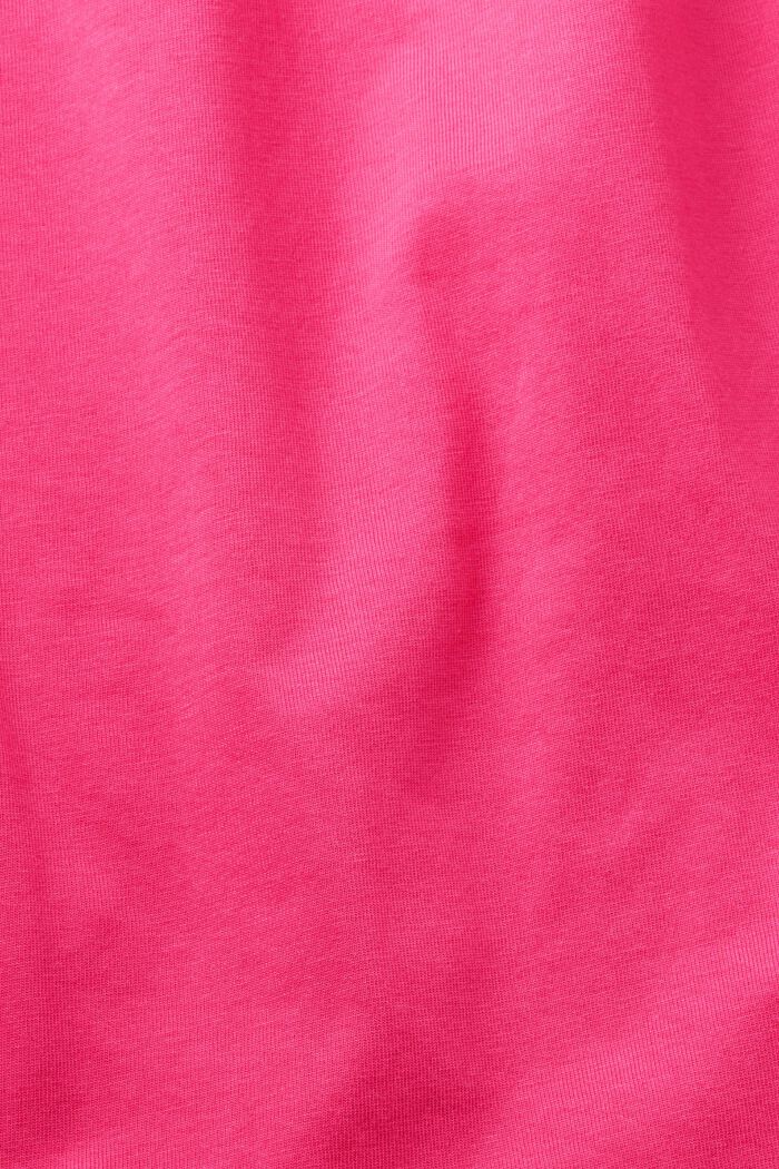 T-Shirt mit floralem Print auf der Brust, PINK FUCHSIA, detail image number 4