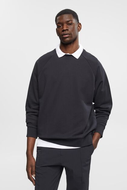 Sweatshirt aus Baumwolle im Relaxed Fit, BLACK, overview