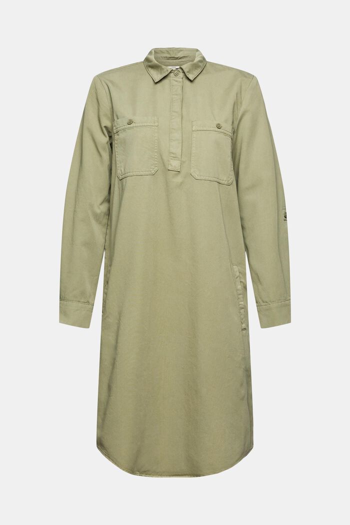 Canvas-Kleid aus 100% Pima-Baumwolle, LIGHT KHAKI, detail image number 2