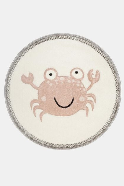 Runder Teppich mit Krabben-Motiv, LIGHT PINK, overview