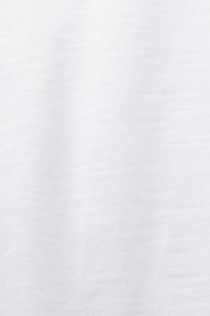 T-Shirt mit V-Ausschnitt, 100 % Baumwolle, WHITE, detail image number 5