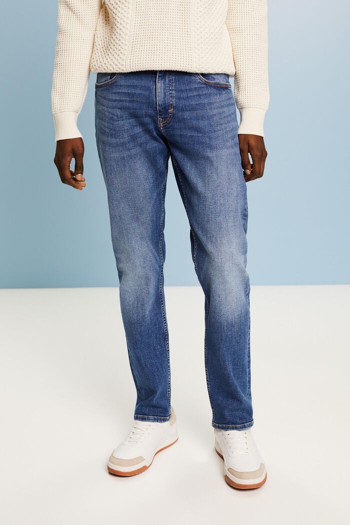 Schmale Jeans mit mittlerer Bundhöhe, BLUE MEDIUM WASHED, detail image number 0
