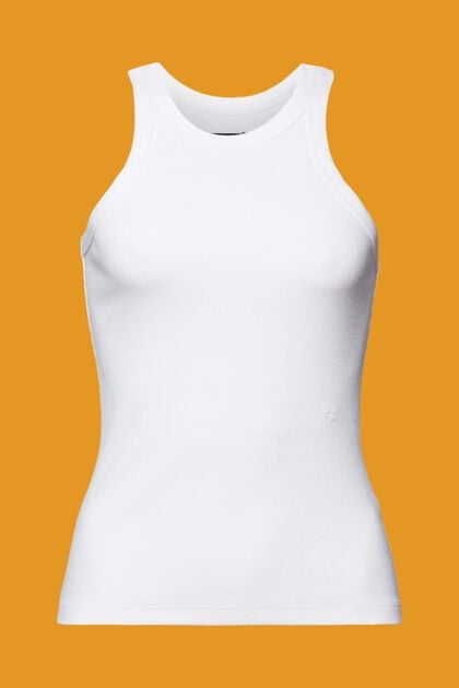 Geripptes Tanktop, WHITE, overview