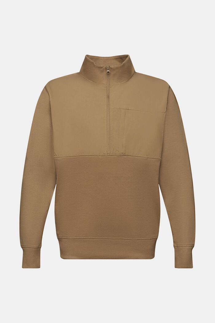 Troyer-Sweatshirt aus Materialmix, BARK, detail image number 6
