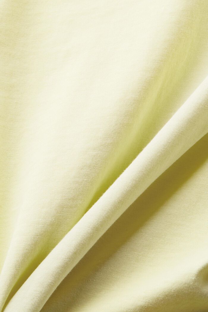 Jersey-T-Shirt mit Print vorne, LIME YELLOW, detail image number 5