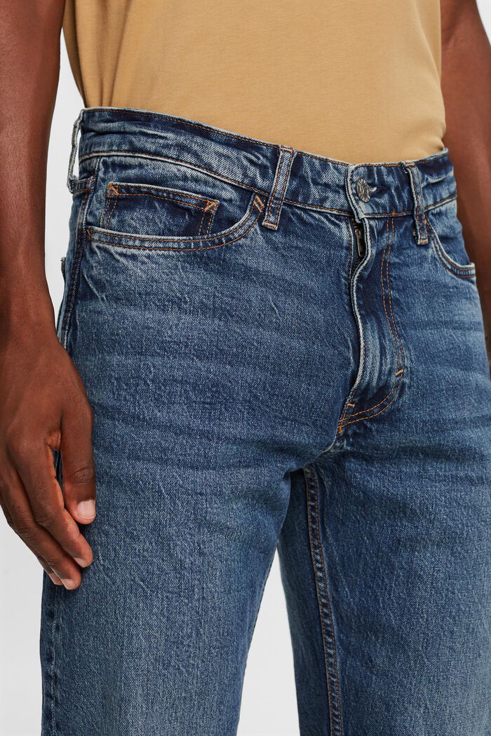 Gerade Jeans mit mittelhohem Bund, BLUE LIGHT WASHED, detail image number 1