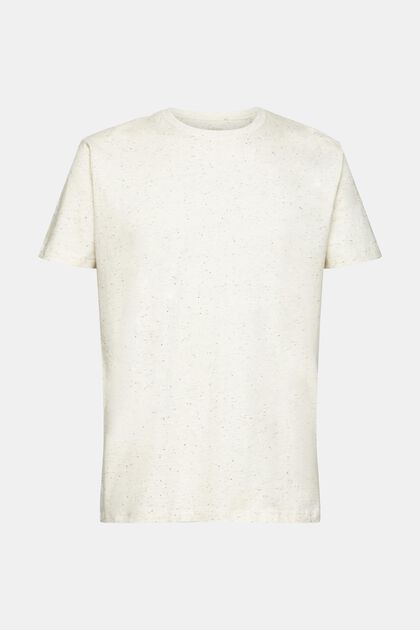 T-Shirt aus Jersey in Sprenkel-Optik, WHITE, overview