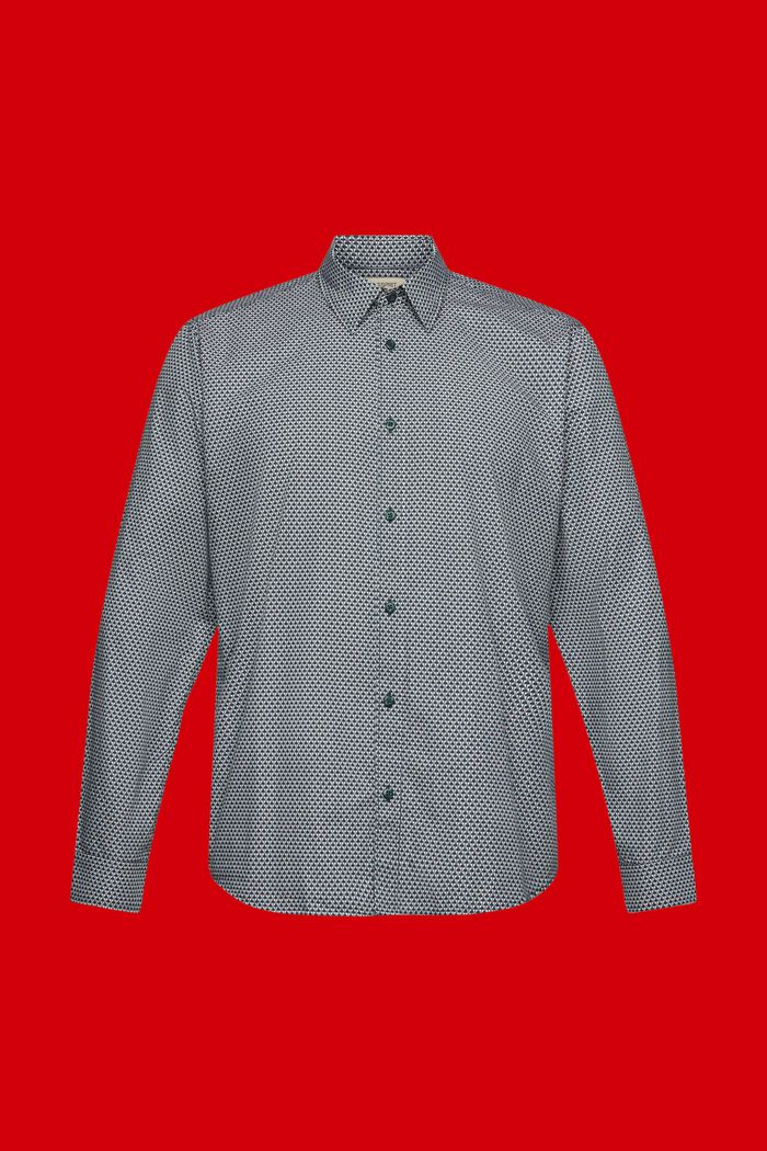 Schmal geschnittenes Hemd mit Allover-Dessin, DARK TEAL GREEN, detail image number 6