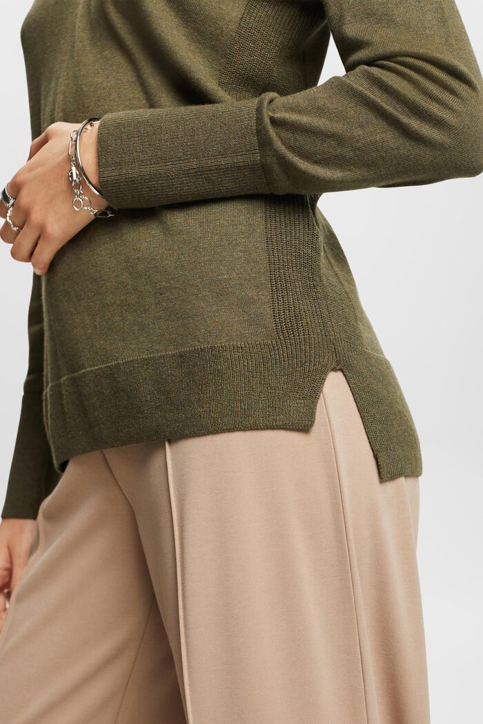 Sweaters, KHAKI GREEN, detail image number 2
