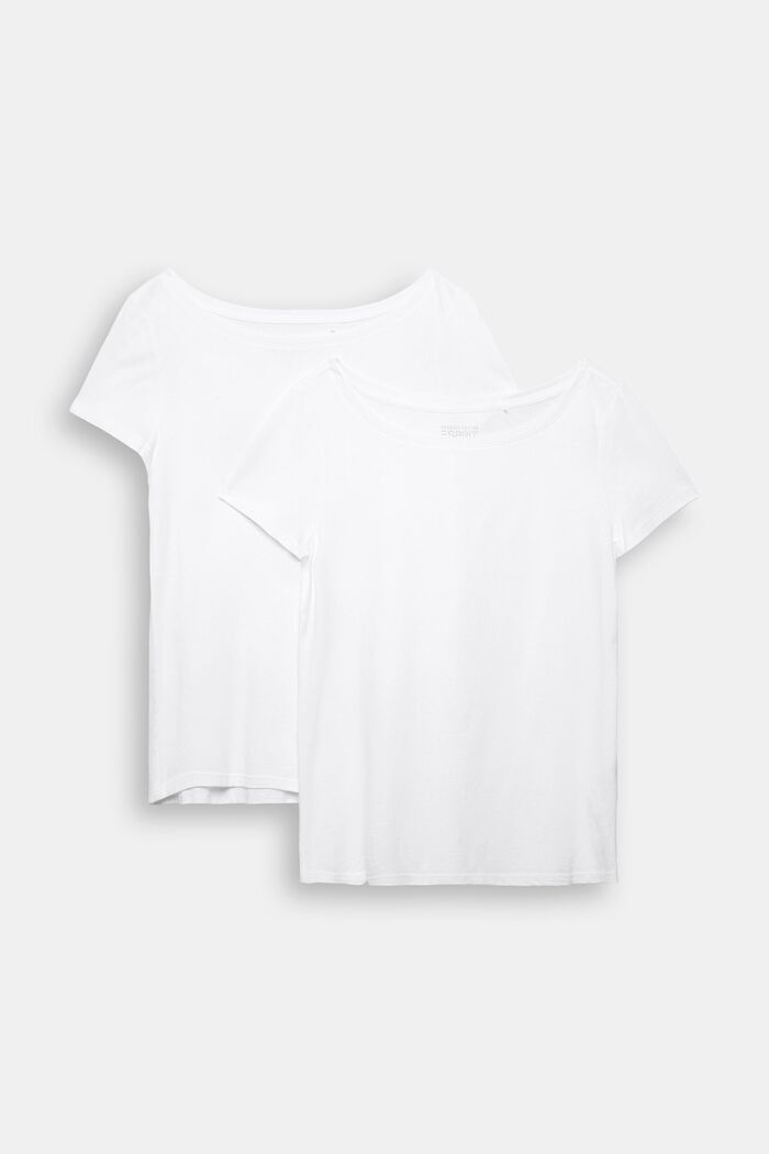 2er-Pack: Basic-T-Shirt, Bio-Baumwoll-Mix, WHITE, detail image number 7