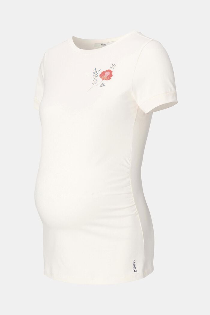 T-Shirt mit Blumen-Print, Bio-Baumwolle/Stretch, OFF WHITE, detail image number 4