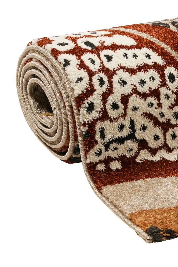 Kurzflor-Teppich mit Natur-Muster, RUST BROWN, detail image number 3