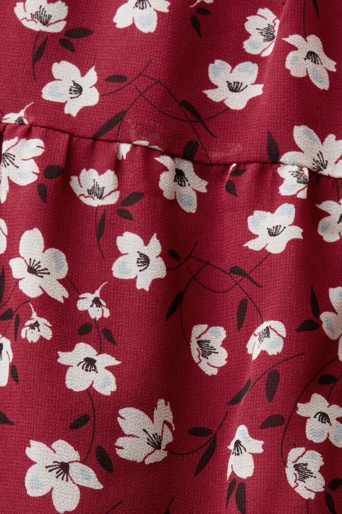 Kleid mit V-Ausschnitt und Allover-Print, CHERRY RED, detail image number 6