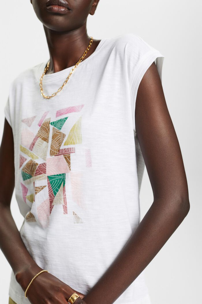 T-Shirt mit Print, 100 % Baumwolle, WHITE, detail image number 2