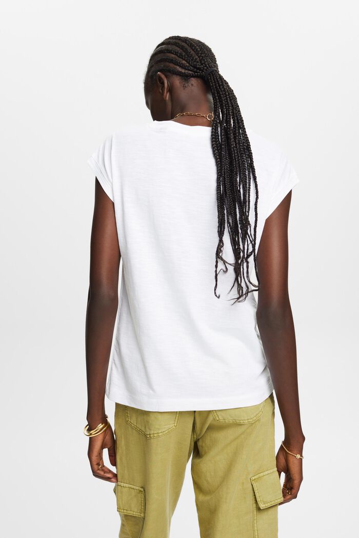 T-Shirt mit Print, 100 % Baumwolle, WHITE, detail image number 3