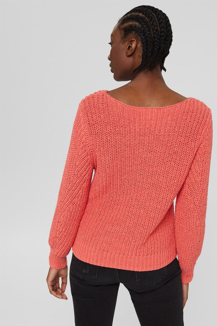 Pullover aus Baumwoll-Mix, CORAL, detail image number 3