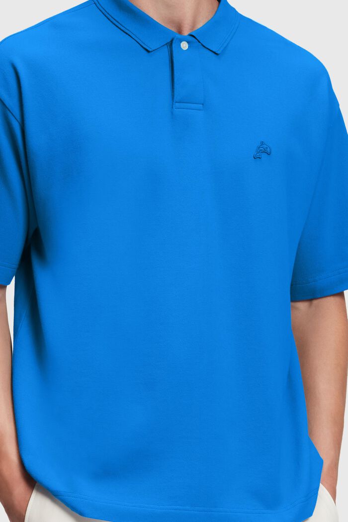 Relaxed Fit Poloshirt mit Dolphin-Badge, BLUE, detail image number 2