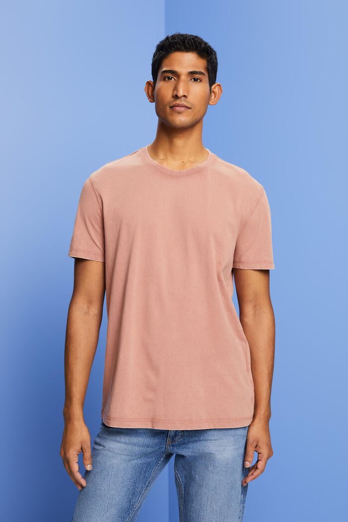 Stückgefärbtes Jersey-T-Shirt, 100 % Baumwolle, DARK OLD PINK, detail image number 0